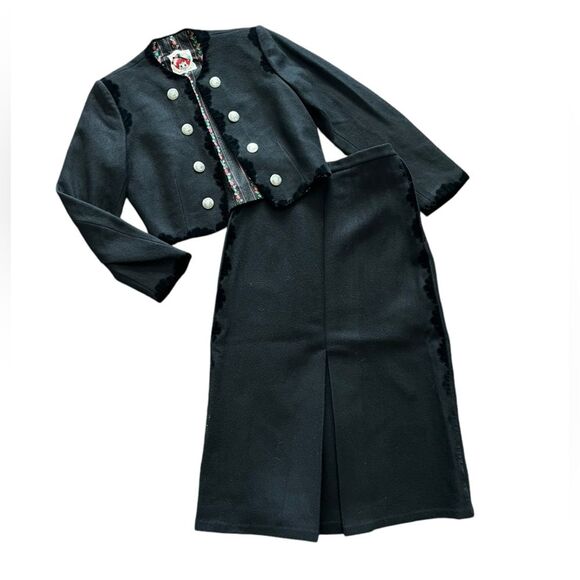 Lanz Salzburg Jackets & Blazers - Original Lanz Salzburg 60s Vintage Austrian Wool Felted Scalloped Skirt Set